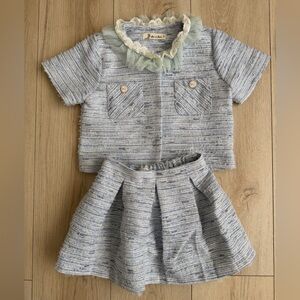 Light blue girls boucle set
